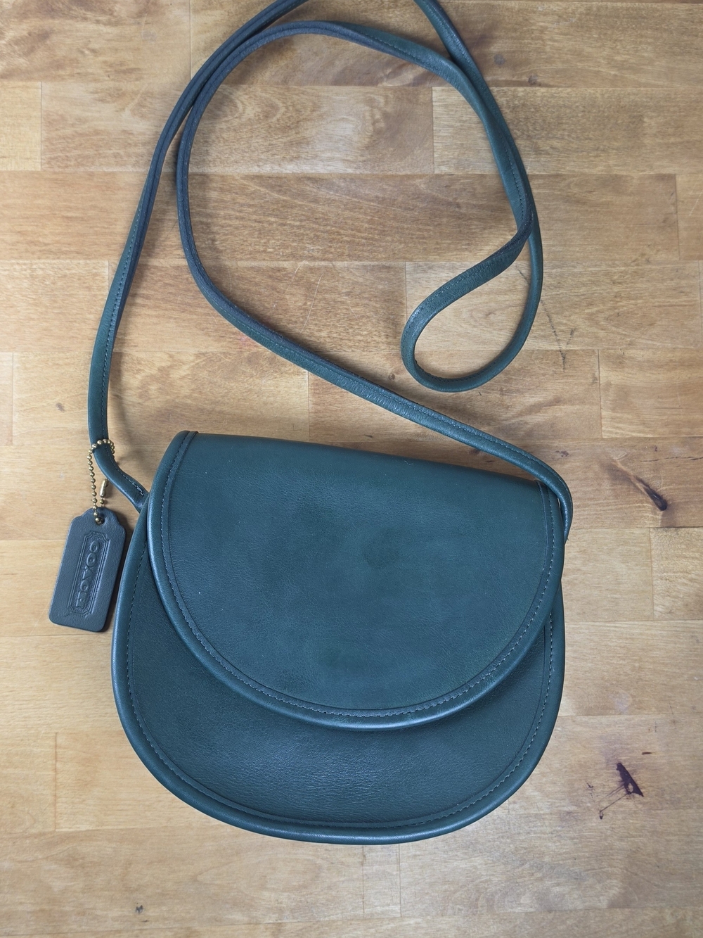 Vintage Coach Casey 9923 Bottle Green Leather Crossbody Pre-1994 USA
